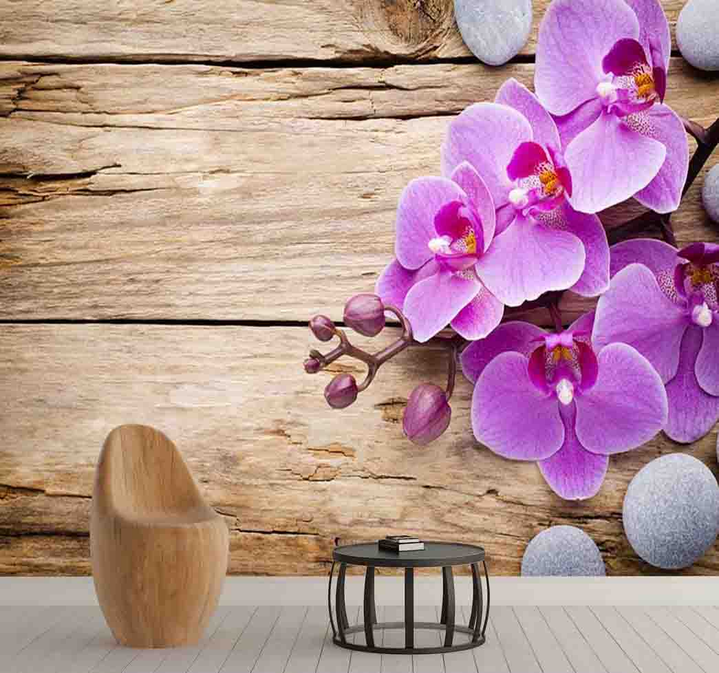 پوستر دیواری گل بهاری بنفش کد F-8224