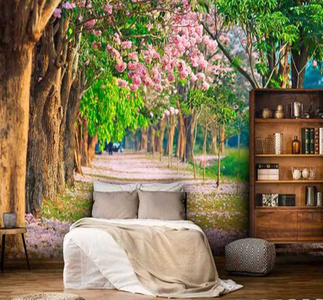 پوستر دیواری منظره  بهار راه پوشیده از شکوفه کد-n-5882