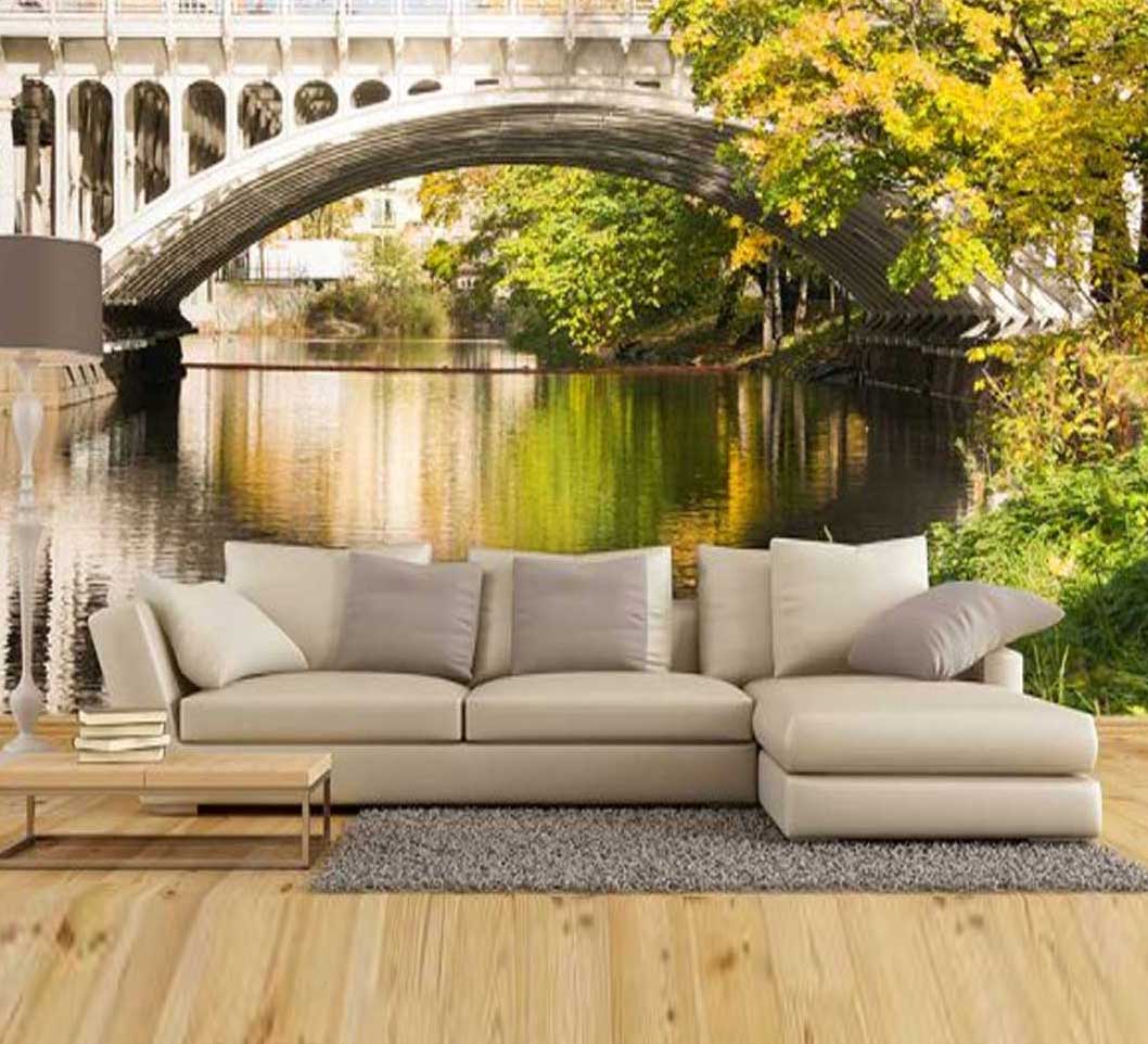 پوستر دیواری پل و طبیعت سرسبز کد-n-7318