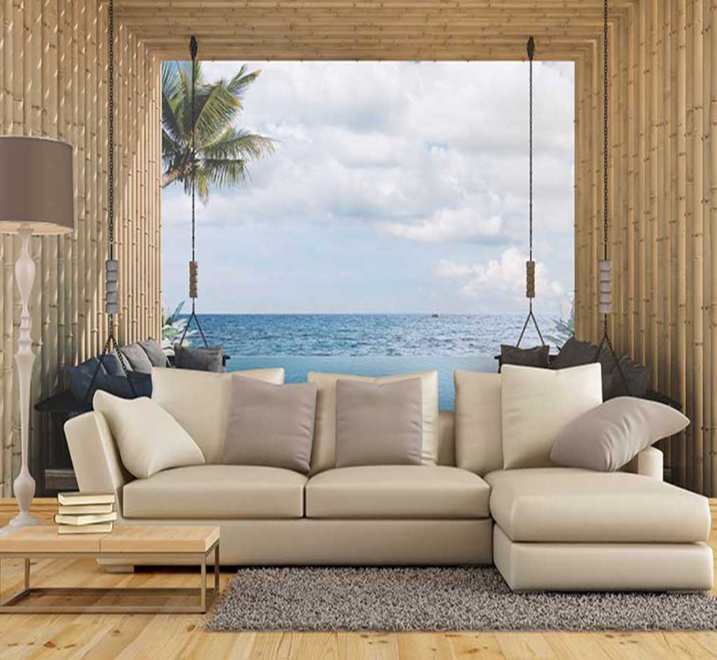 پوستر دیواری پنجره و ساحل کد n-7353