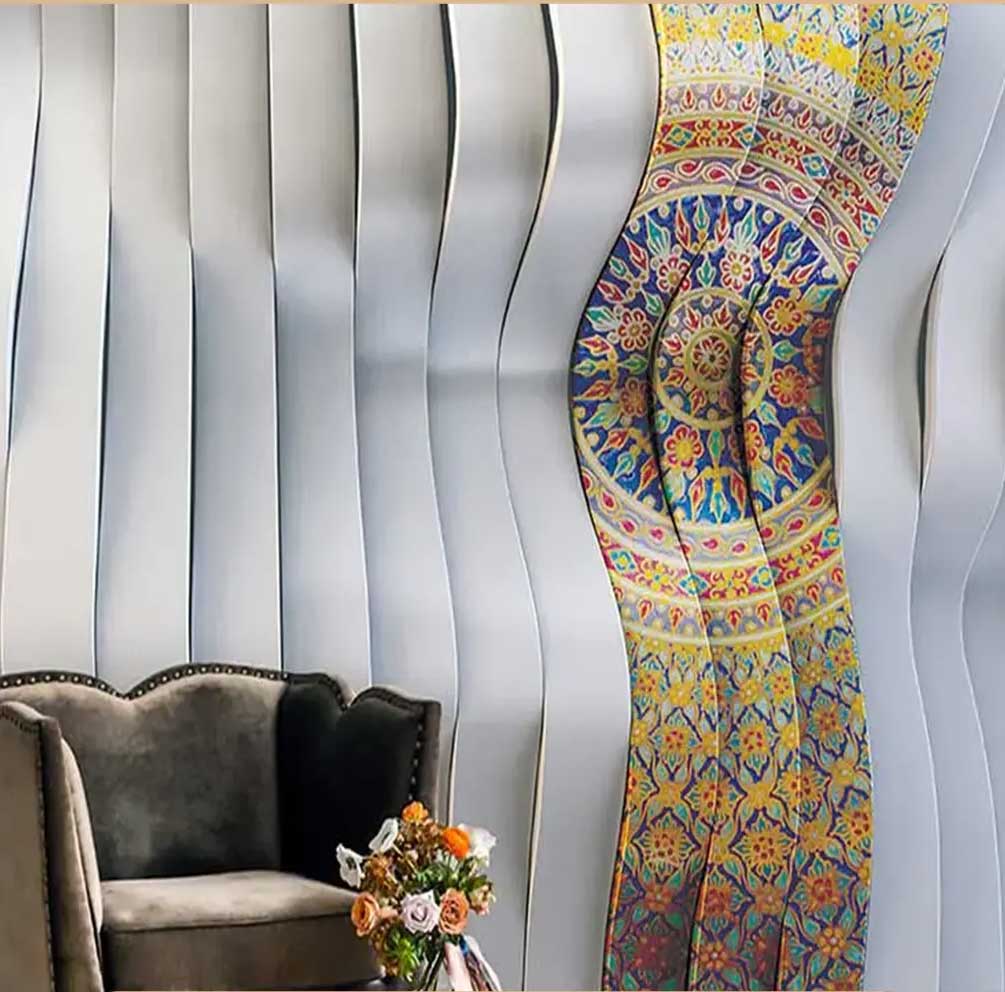 پوستر دیواری لاکچری پتینه طرح پرده کد A-3084