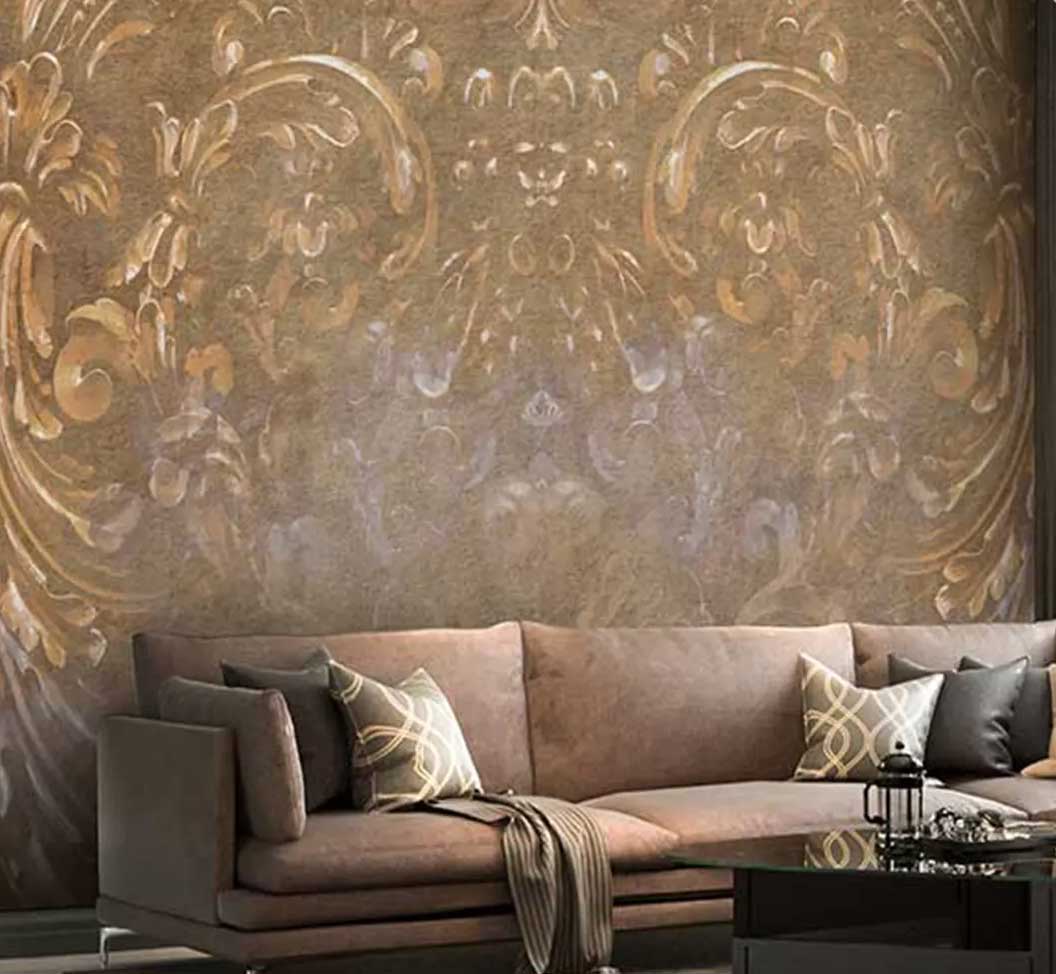 پوستر دیواری پتینه لاکچری قهوه ای M-99014